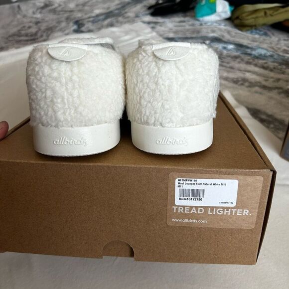 Allbirds Tread Lighter Mens Size 11 Shoes Wool Lounger Fluff Natural White - Picture 6 of 7